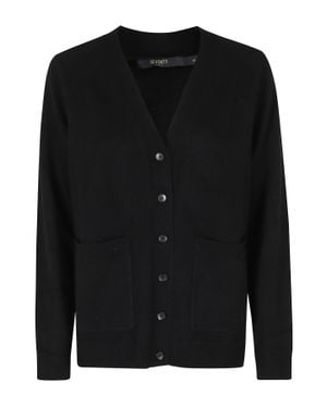 Seventy Oversized V-Neck Wool-Blend Cardigan - Black
