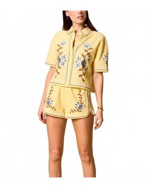 Cleobella Wynona Short Sleeve Top - Yellow