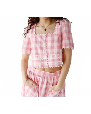 AUREUM Gingham Darling Top - Pink