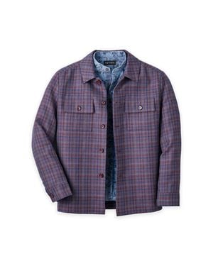 Paul Fredrick Wool Shirt Jacket - Purple