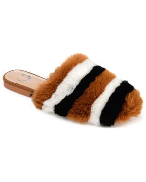 Journee Collection Collection Faux Fur Evelin Mule - Brown