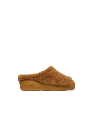 Bally Crans 6302959 Camel Calf Leather Slippers - Brown