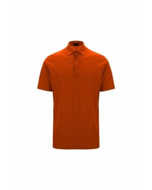 Herno Short Sleeve Polo Shirt - Orange