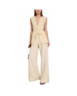 Ulla Johnson Twyla Belted V-Neck Vest - Natural