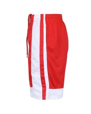 Galaxy By Harvic Premium Active Moisture Wicking Workout Mesh Shorts With Trim - Red
