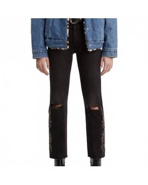 Levi's 501 Original Cropped Studded Jeans - Blue