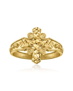 Ross-Simons Italian 10Kt Cross Ring - Metallic