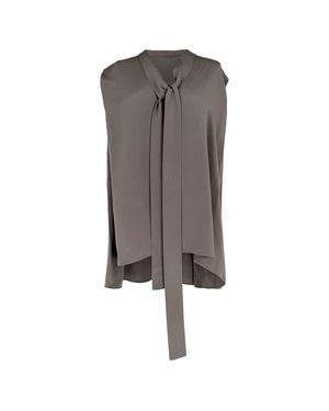 JOSEPH Batin Tie-Neck Sleeveless Blouse - Gray
