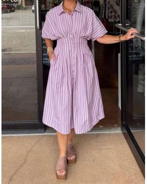 Bishop + Young Maude Waist Detail Shirtdress - Pink
