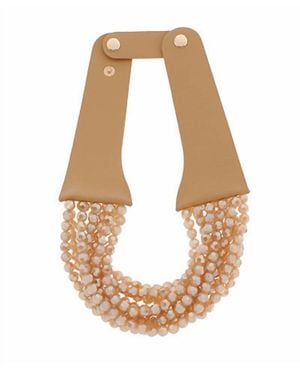 ANB Fashion Beaded Layered Necklace - Brown