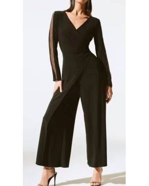 Joseph Ribkoff Jumpsuit Feminine Net Wrap - Black