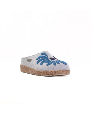 Haflinger Blooming Wool Clogs - Blue