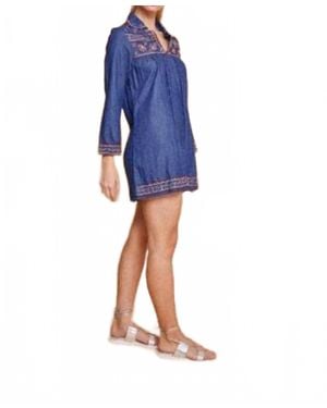 Guadalupe Ellie Floral Dress - Blue