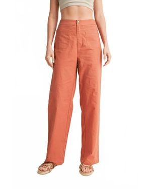 Wishlist Linen Pants With Pockets - Orange