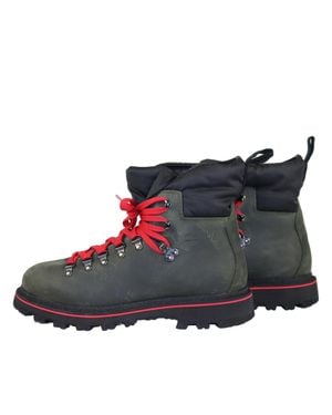 Monpiz Dark Groste Leather Ski Snow Boots - Black
