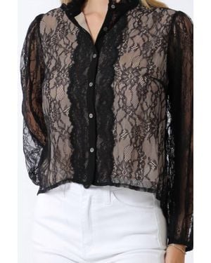 AAKAA Sammy Sheer Lace Top - Black