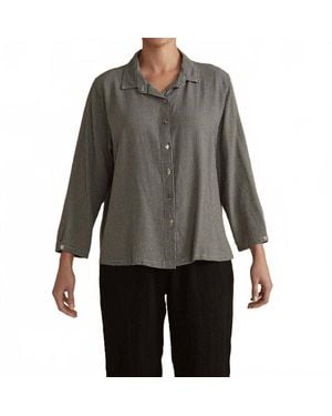 cut-loose Mini Check Shirt Top - Gray