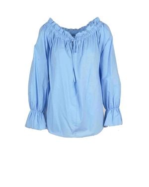 L'Autre Chose Light Cotton Blouse - Blue