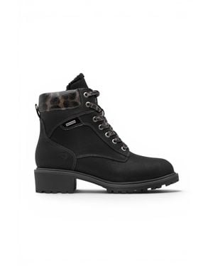Tamaris Warm Lace-Up Winter Outdoor Ankle Boots - Black