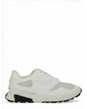 DIESEL Lace-Up Sneakers With Smooth - White