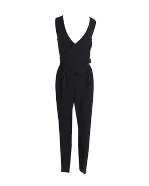 Lanvin Crepe Wrap Waistcoat Bodice Detail Tapered Jumpsuit - Blue