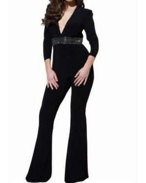 Tony Bowls Beaded Waistline Jumpsuit - Blue