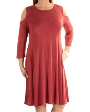 Style & Co. Cold Shoulder A Line Dress - Red