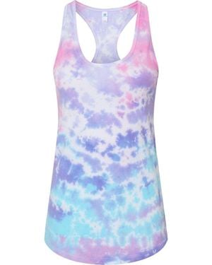 Colortone Tie-Dyed Racerback Tank Top - Blue