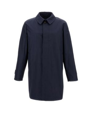L'IMPERMEABILE Water-Repellent Compact Cotton Jacket With Removable Lining - Blue