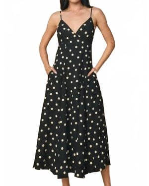 Mint Exclusives Dolores Polka Dot Maxi Dress - Black