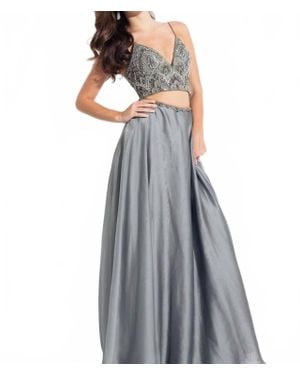 Rachel Allan Two-Piece Chiffon Prom Dress - Gray