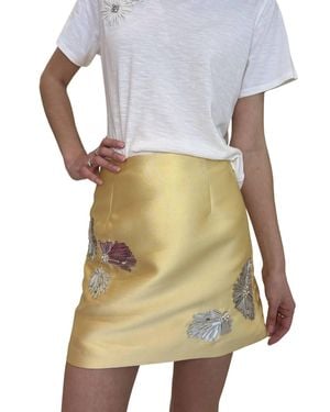 Beatrice B. Mini Skirt With Floral Embroidery - Yellow