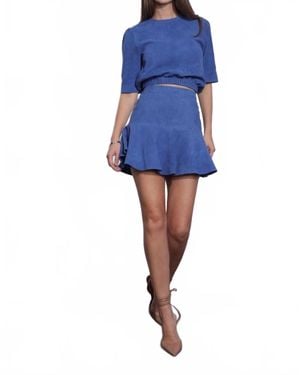 Karina Grimaldi Suede Mini Skirt - Blue