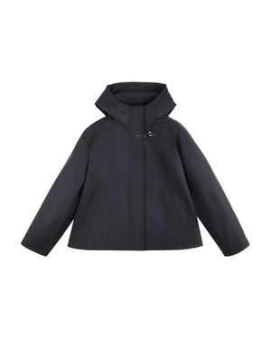Fay Short Hooded Parka With Adjustable Hem - Blue