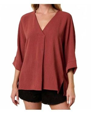Mittoshop Charli Placket Blouse - Red