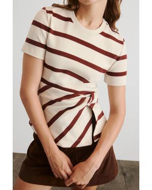 Tanya Taylor Short Sleeve Carlita Top - Natural