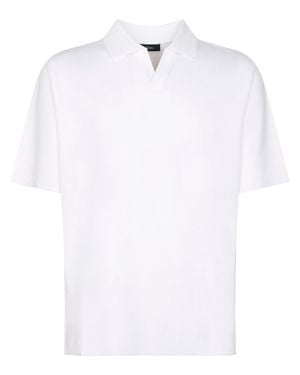 Herno Short-Sleeve Polo Shirt With Soft Collar - White