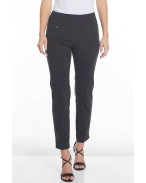 Slimsation By Multiples Wide Band Elastic Waist Ankle Pants - Blue