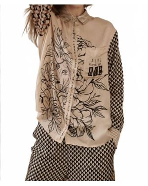 ME 369 Scarlett Print Shirt - Blue