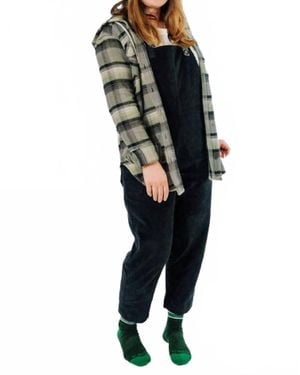 Kavu Jess Flannel Button Down Hoodie - Black