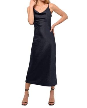 Greylin Linda Satin Cowl Neck Slip Dress - Blue