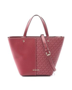 Michael Kors Flora Large Tote Bag Leather Pvc - Red