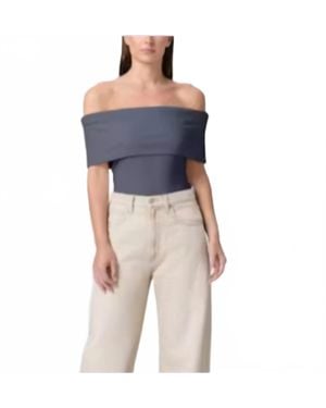 PAIGE Rosarita Off Shoulder Top - Blue