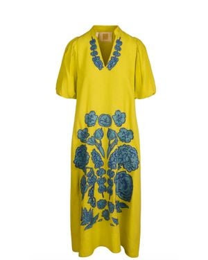 Emily Mccarthy Joy Bouquet Hampton Dress - Yellow