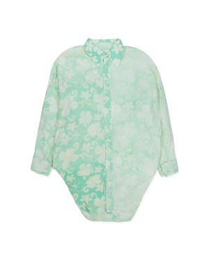 Edward Cuming Printed And Bleached Floral Blouse - Green