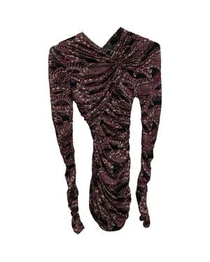 Isabel Marant Ruched Paisley Print Mini Dress - Brown