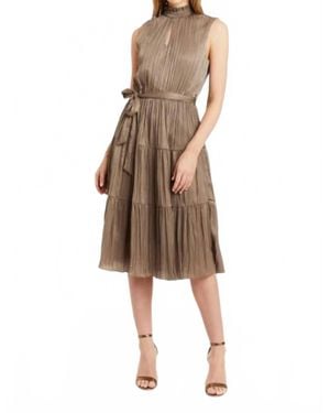 Drew Samantha Pleated Midi Dress - Natural