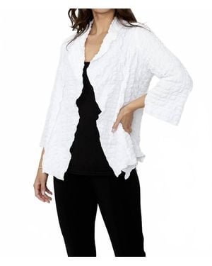 FRANK LYMAN Relaxed Fit Open Front Cardigan - White