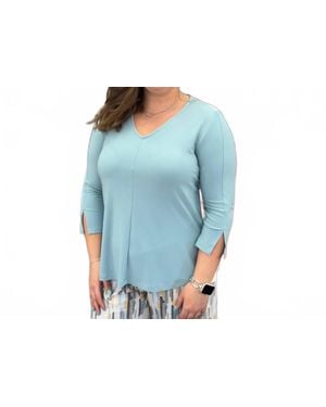 Sympli Suitable Split Sleeve Top - Blue