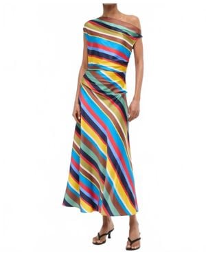 STAUD Phare Silk Dress - Blue